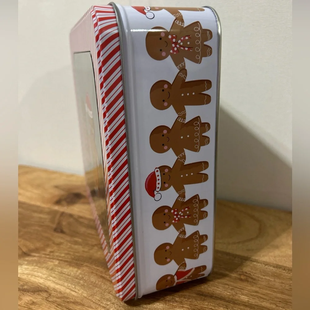 NEW Gingerbread Boy & Girl Cookie Candy Tin Christmas 8.25”